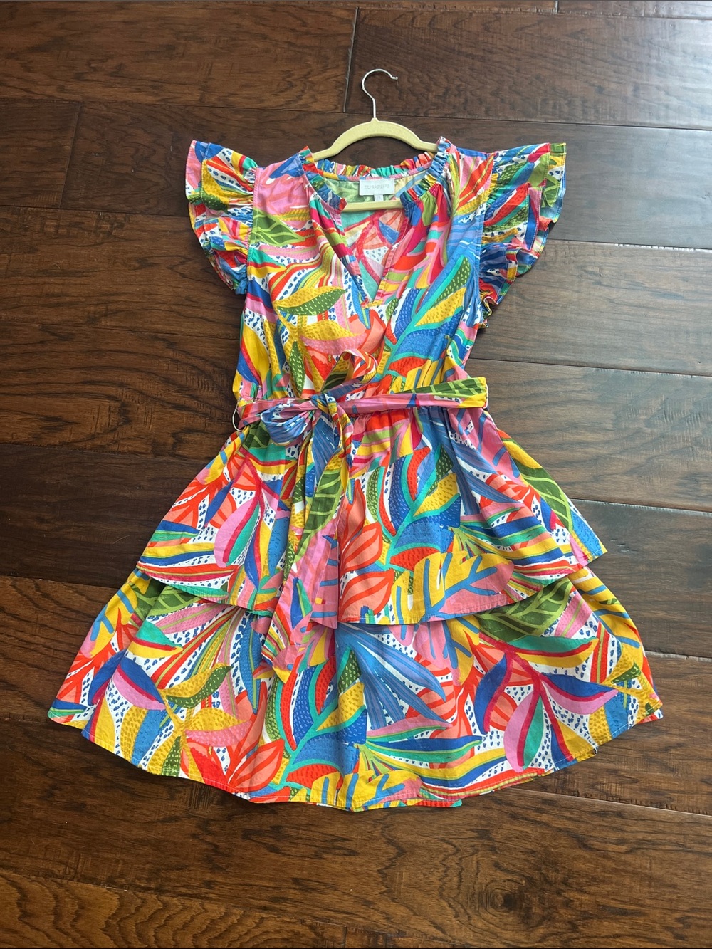 Sugarlips Multicolor Tropical Tie-Waist Girls' Dress